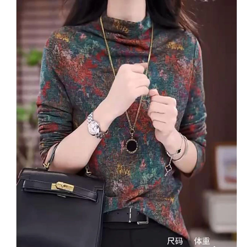 加厚保暖德绒半高领T恤女长袖秋冬季打底衫女内搭德绒打底衫女