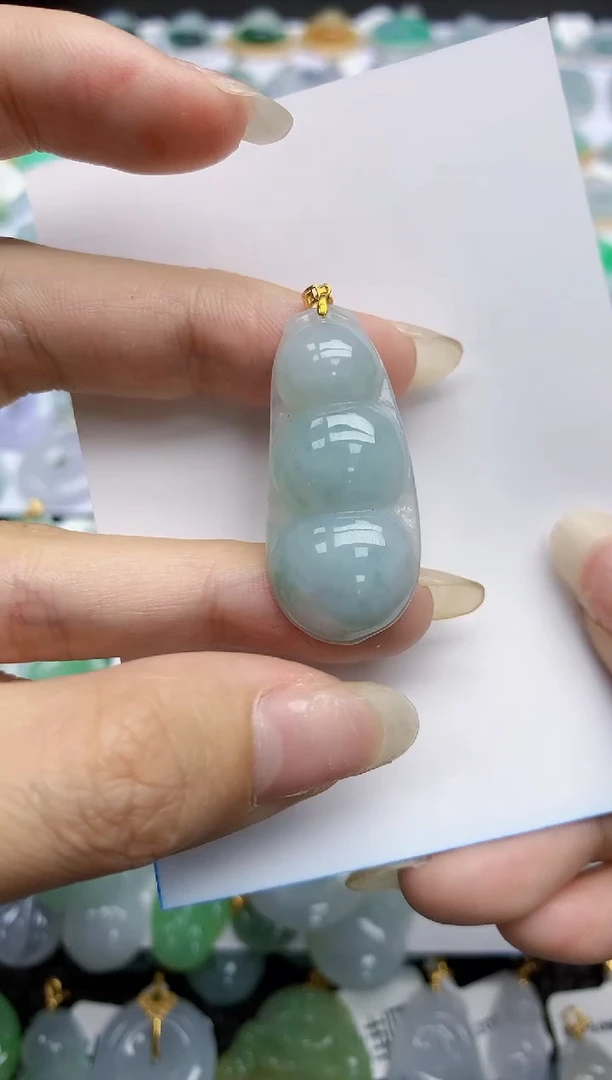 【闪购商品】翡翠挂件18K金镶嵌2天然翡翠A货