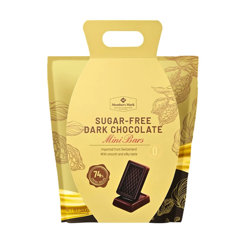 瑞士进口无糖黑巧克力(迷你块)500g独立包装便携0蔗糖74%可可含量