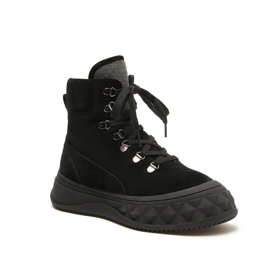 明星同款2024冬季马丁靴户外百搭厚底系带秋季时尚高帮厚底英伦风