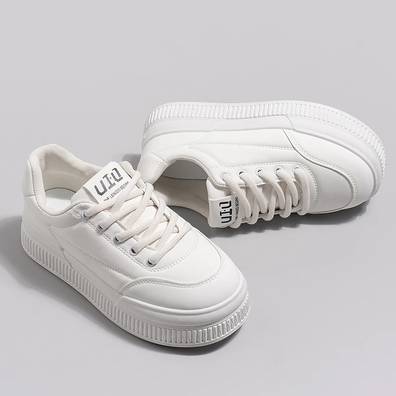 小白鞋女春秋季新款百搭爆款休闲板鞋增高运动鞋6005