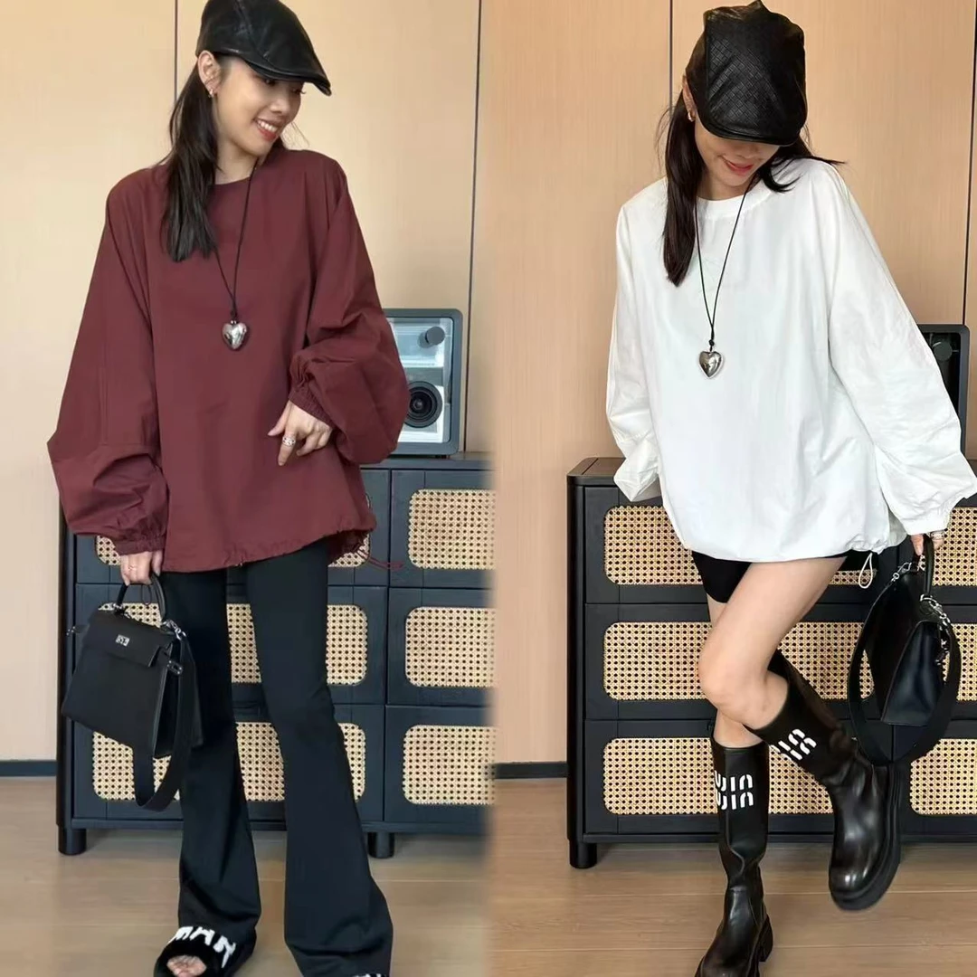 设计感小众宽松套头衬衫休闲显瘦百搭长袖上衣#24267