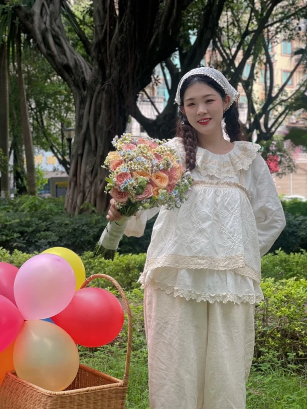 ZTJ紫藤街 2024森系森女复古文艺小清新刺绣棉布吊带背心叠穿外搭