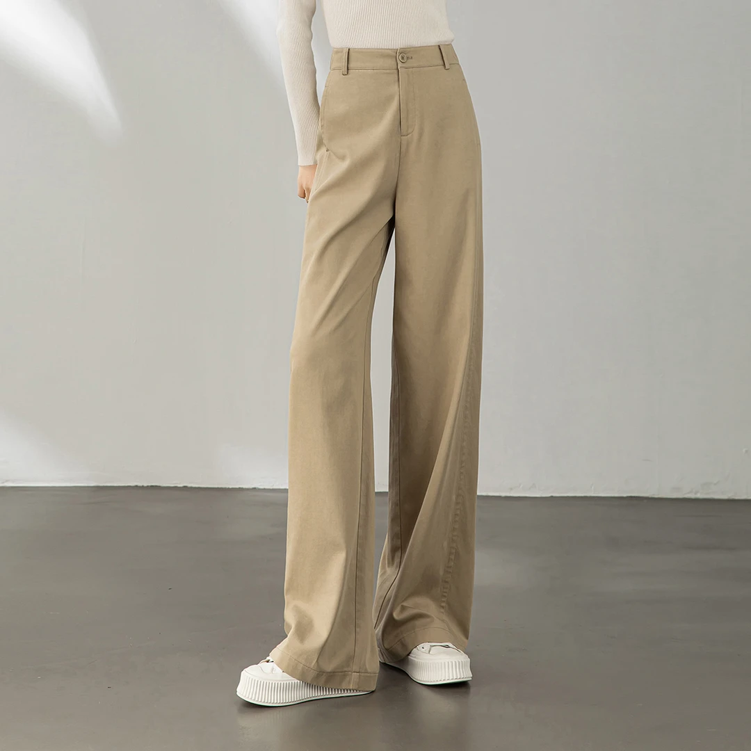[伍老师身上同款]2025春秋新款高腰遮肉显瘦时尚垂感裤子阔腿裤