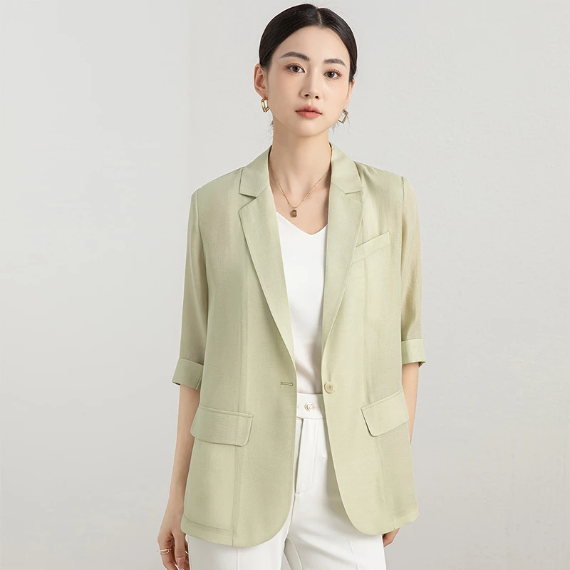 七分袖气质65086夏季薄款休闲西装百搭小个子西服外套时尚减龄