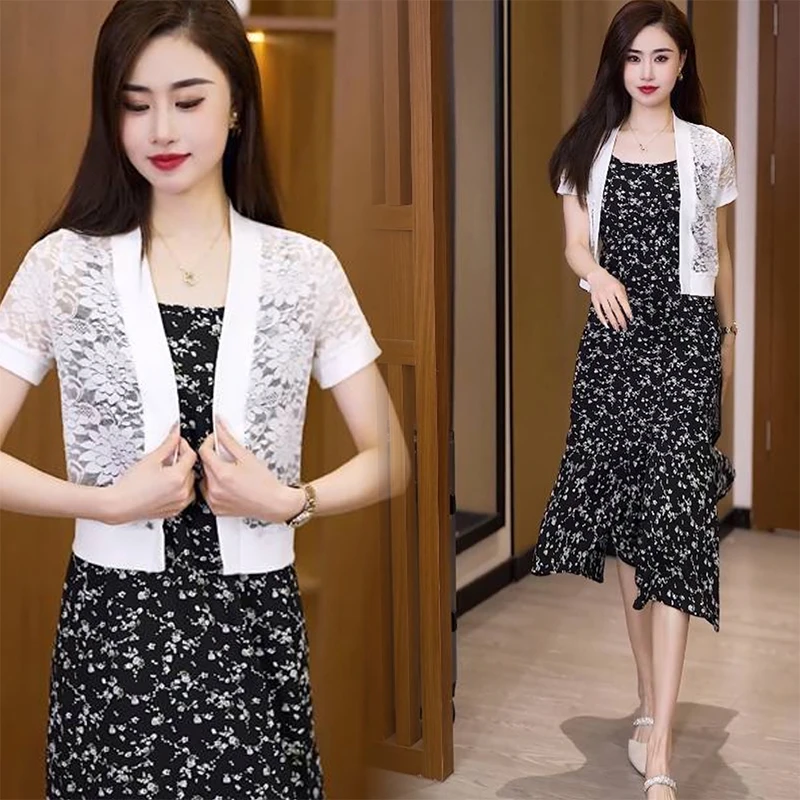 夏季设计感镂空蕾丝披肩2025新款洋气时尚短款百搭显瘦短袖开衫女