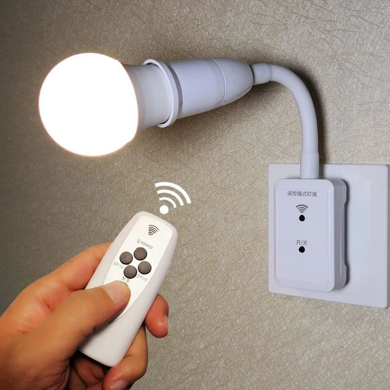 摇空灯头卧室遥控器无线万能通用老人起夜智能小夜灯护眼喂奶定时