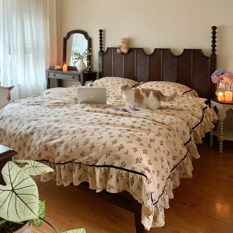 巢趣家居美式法式实木床双人床大床复古美式床婚床主卧艾米鹅掌楸