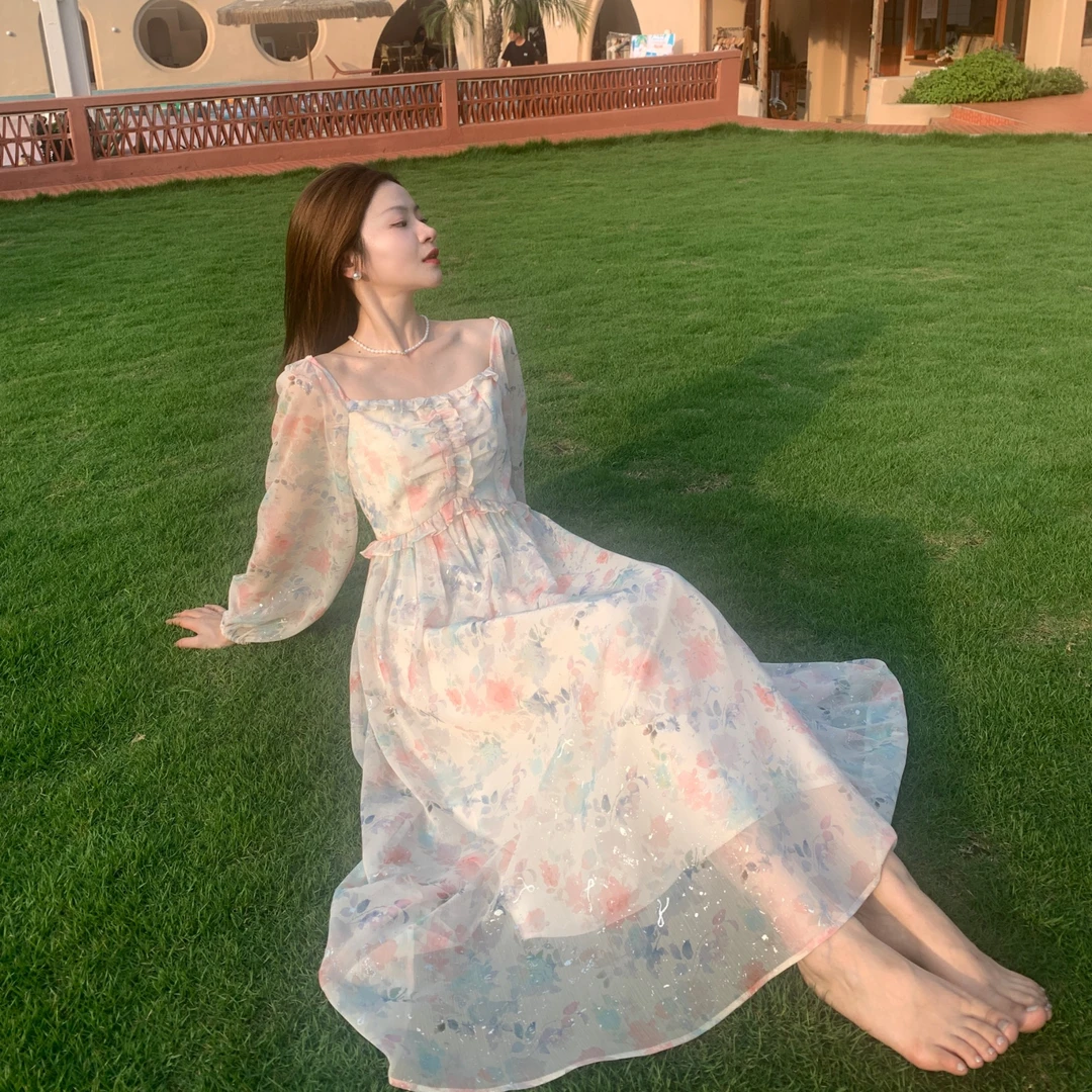 【流光梦境】高级感法式连衣裙显瘦气质长裙夏季 崔与熙CUIXI0611