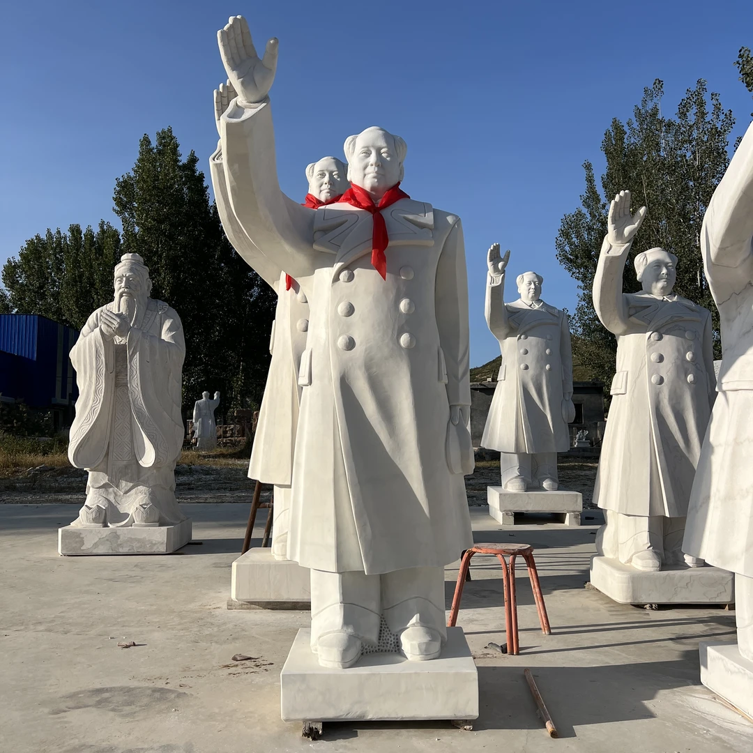 石雕伟人雕像天然大理石汉白玉校园广场古代名人雕塑摆件