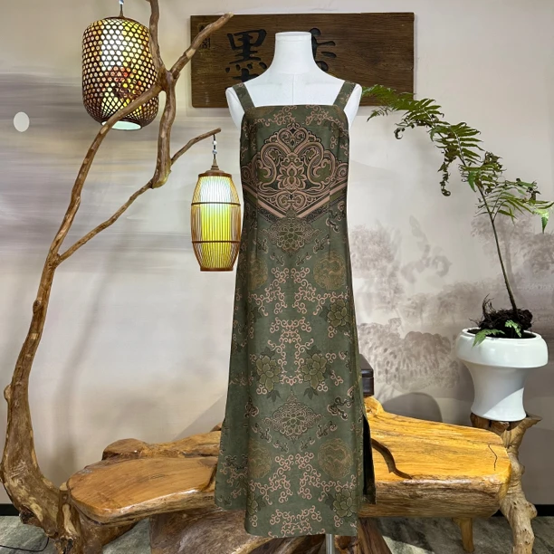 【书瑜裙】背心裙 MX661277 复古气质香云纱连衣裙