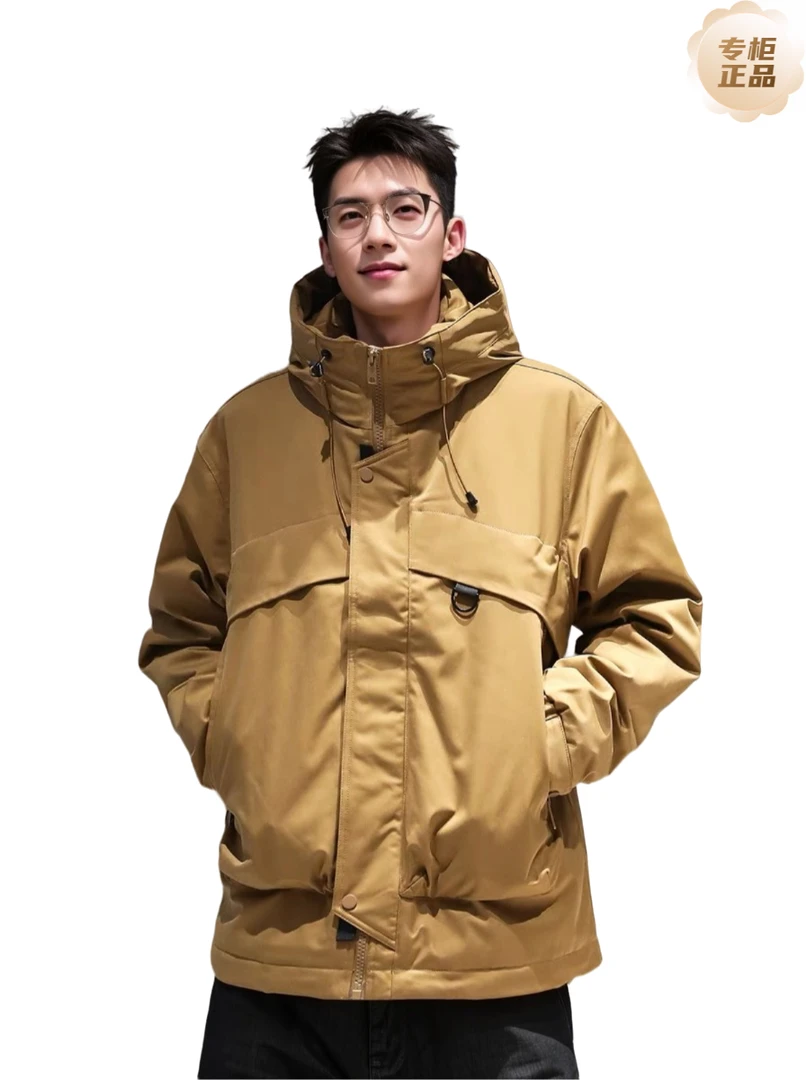 冬季男士羽绒服高端男装高档登山防风防水保暖工装冲锋衣鸭绒A01
