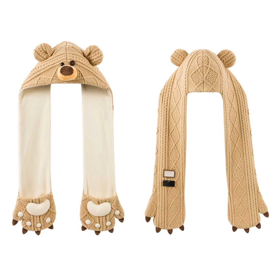 网红熊头针织围脖围巾DLDE1071