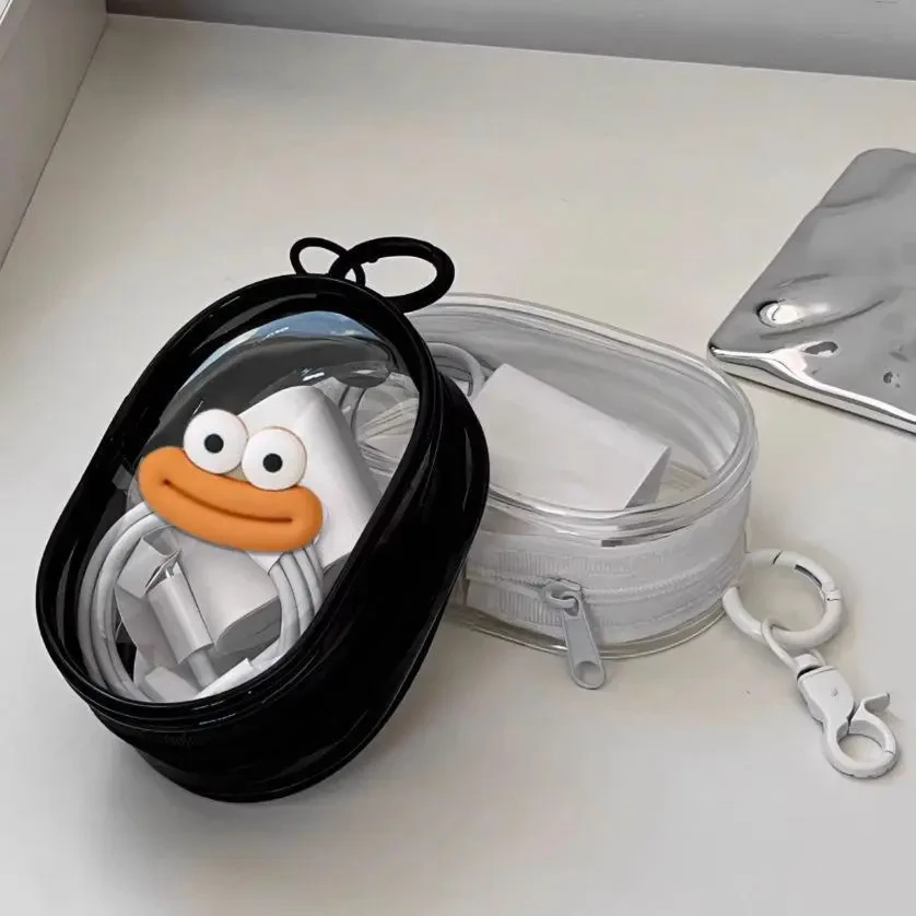 透明数据线收纳文玩袋透明小巧耳机充电宝口红整理包外出旅行包