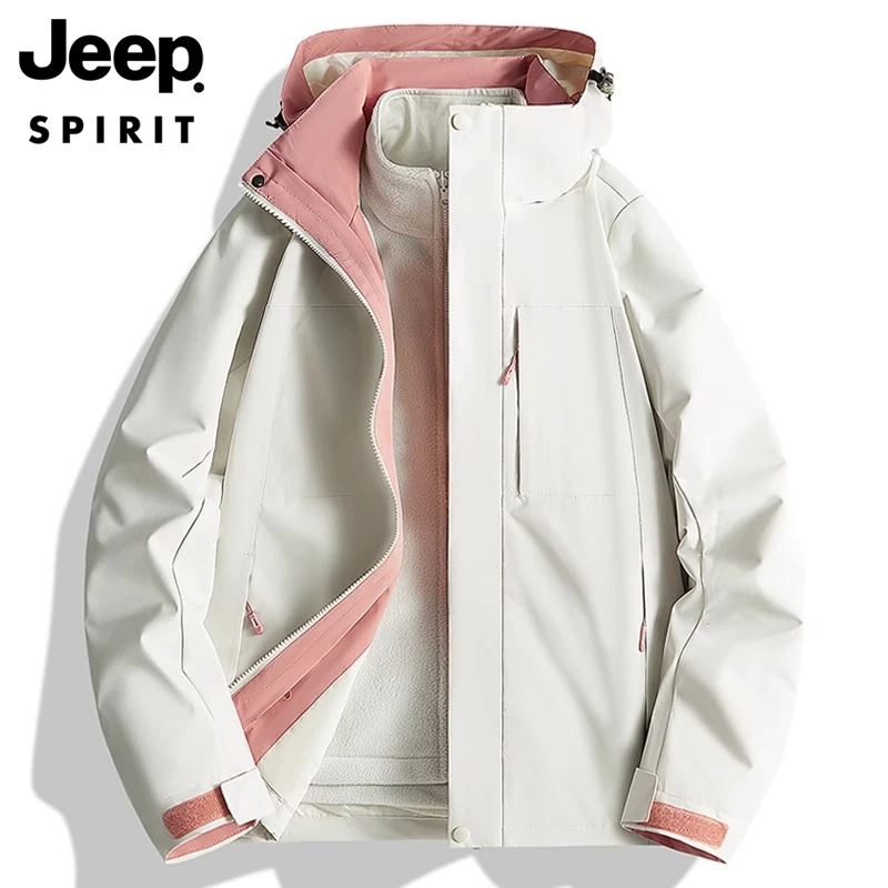 JEEP SPIRIT吉普山系三合一冲锋衣男女秋冬户外防风保暖登山外套