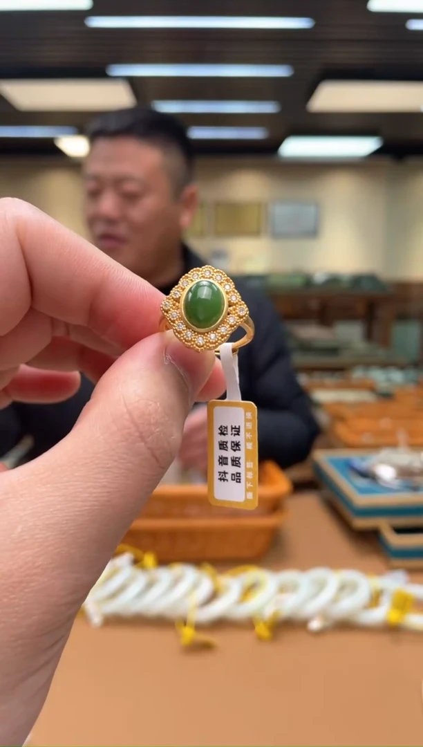 【闪购商品】和田玉戒指银S925镶嵌1