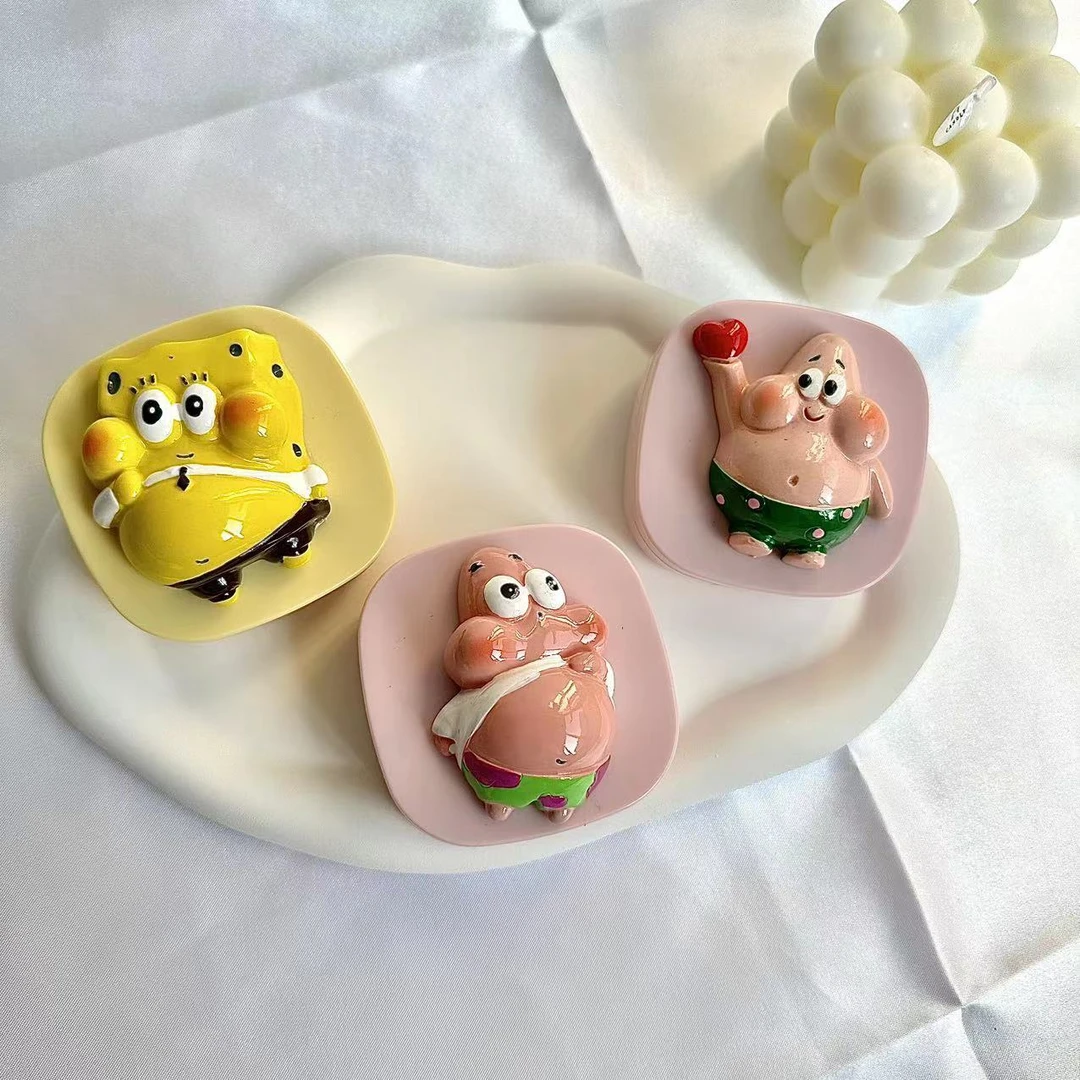 大肚子派大星立体高级感美瞳盒可爱便携式隐形眼镜盒情侣带镜子