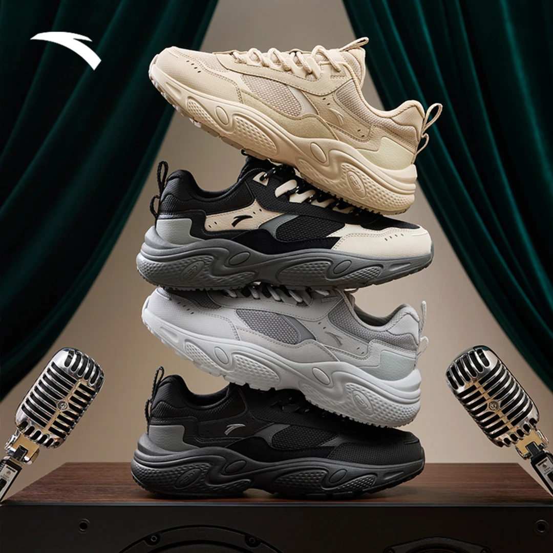 安踏星辰丨2025秋季新款男女老爹鞋厚底增高休闲运动鞋网面百搭潮