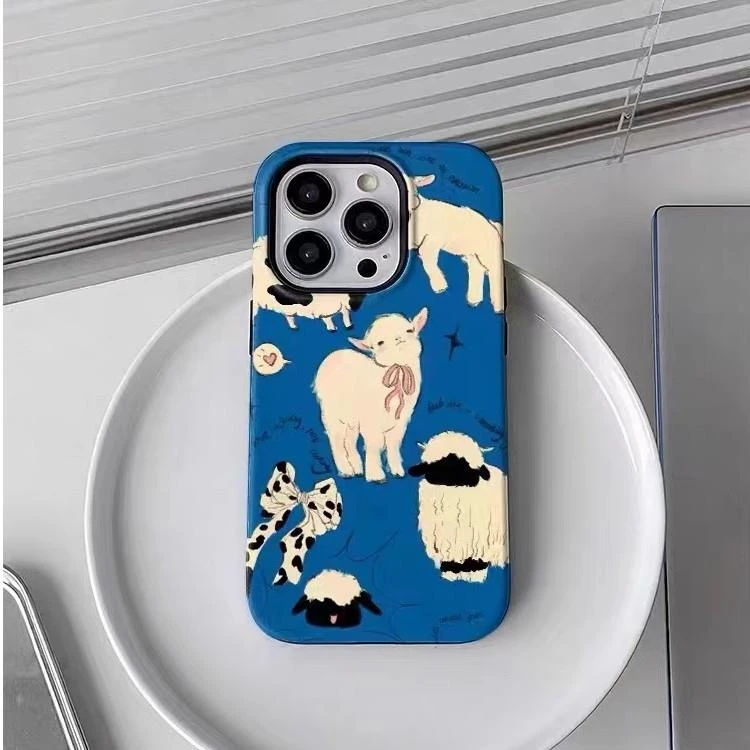 复古羊驼iphone14Promax手机壳新款苹果14pro菲林二合一13小众12