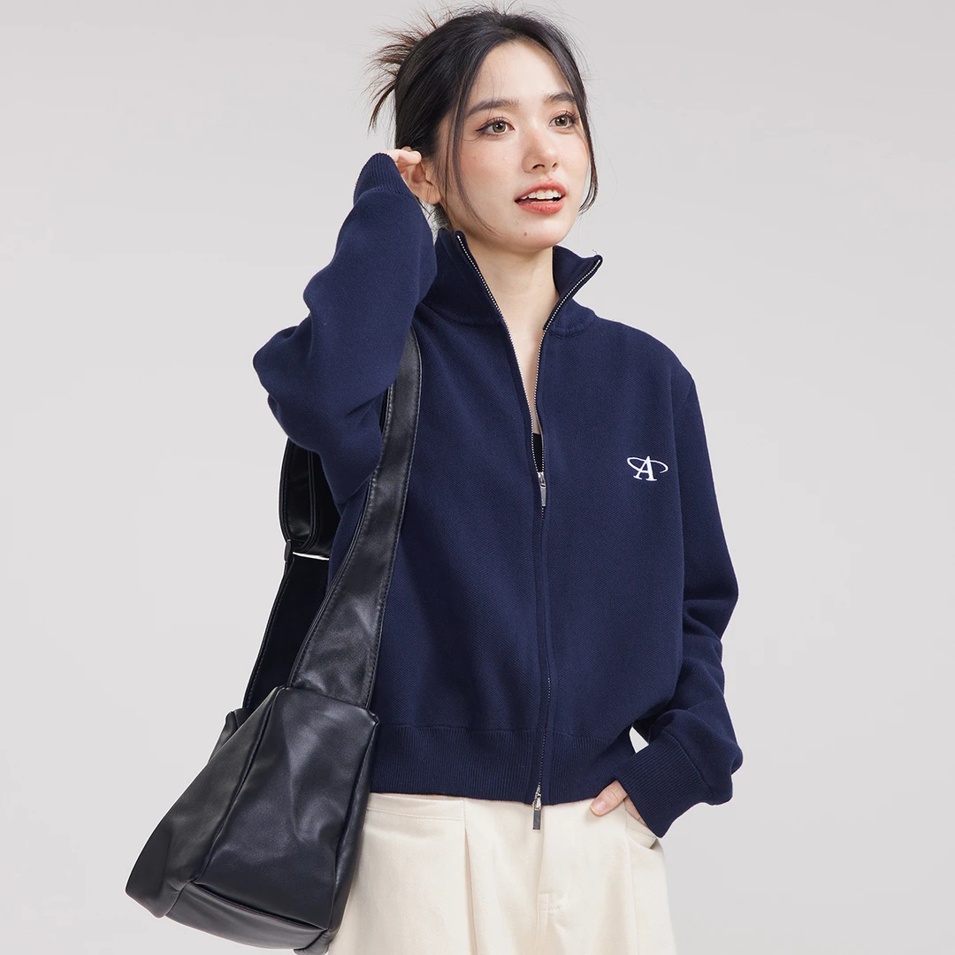 尔给秋季立领运动百搭显瘦时尚ins开衫秋冬春秋宽松休闲韩版