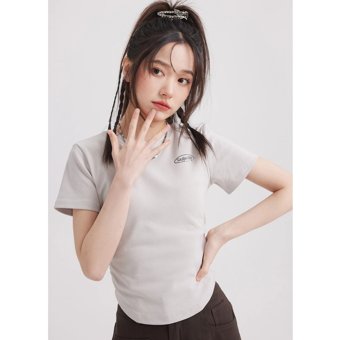 尔给运动健身户外T恤休闲夏季透气圆领短款时尚百搭春夏跑步修身