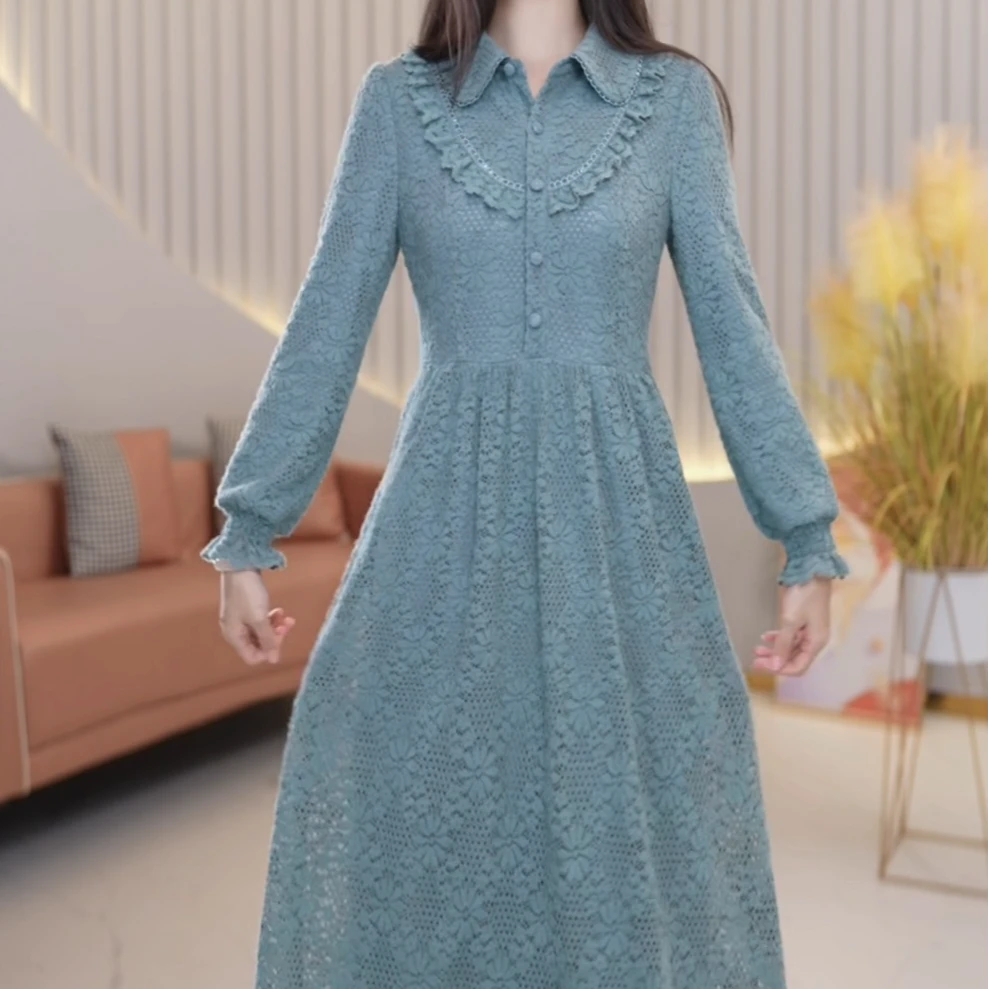 [思琪定制]秋冬新款 5529-B时尚 减龄 显瘦 收腰 修身 百搭连衣裙