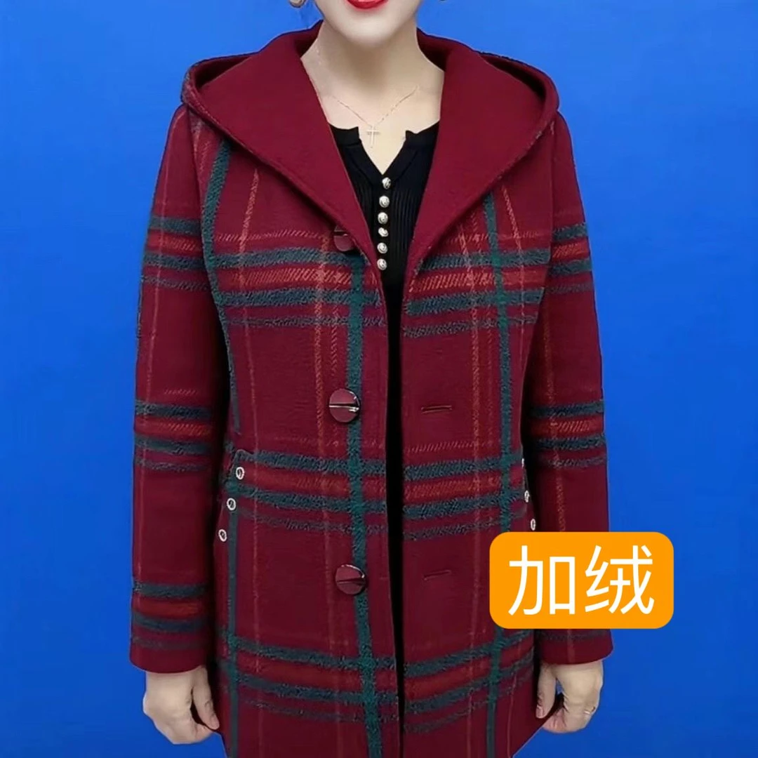 2024秋冬新款遮肉休闲宽松大码百搭中老年外套时尚舒适妈妈厚上衣