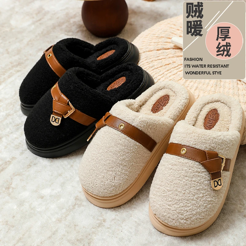 棉拖鞋女款冬季2024新款加绒加厚居家居室内家用防滑冬天女士拖鞋