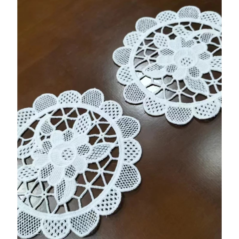 即花中国风棉布杯垫艺刺绣镂空防滑餐垫耐高温盘垫网红拍照咖啡垫