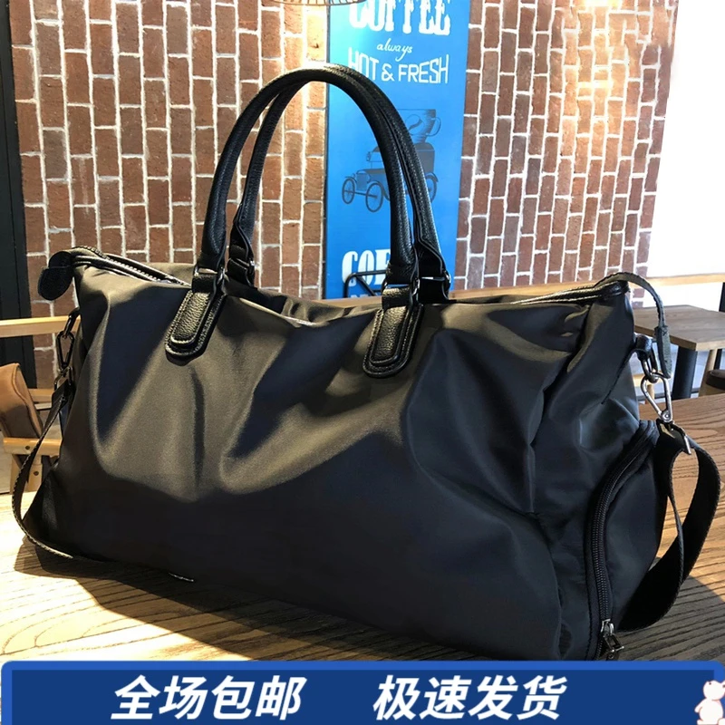 Viney旅行包男轻便干湿分离健身包黑色旅行大容量旅游出差行李包