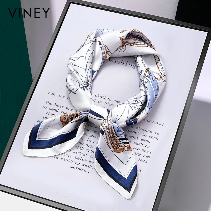 Viney真丝丝巾女领巾2025款时尚薄款100%桑蚕丝小方巾送妈妈礼物