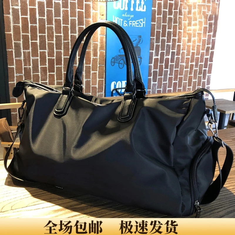 Viney旅行包男出差大容量旅游行李包黑色干湿分离轻便旅行健身包