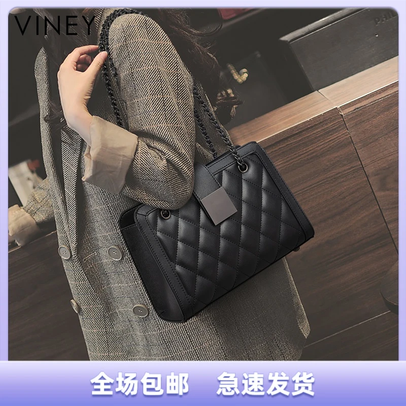 Viney真皮包包女包高级斜挎包轻奢单肩腋下生日礼物送女友送老婆