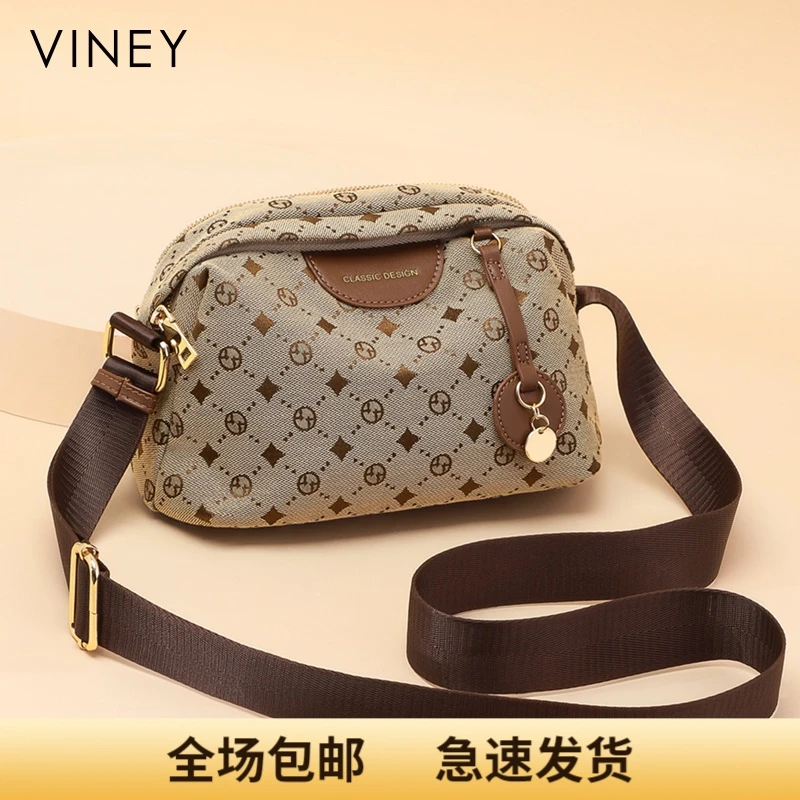 Viney包包女士2025新款斜挎帆布单肩小方包生日礼物送女友送老婆