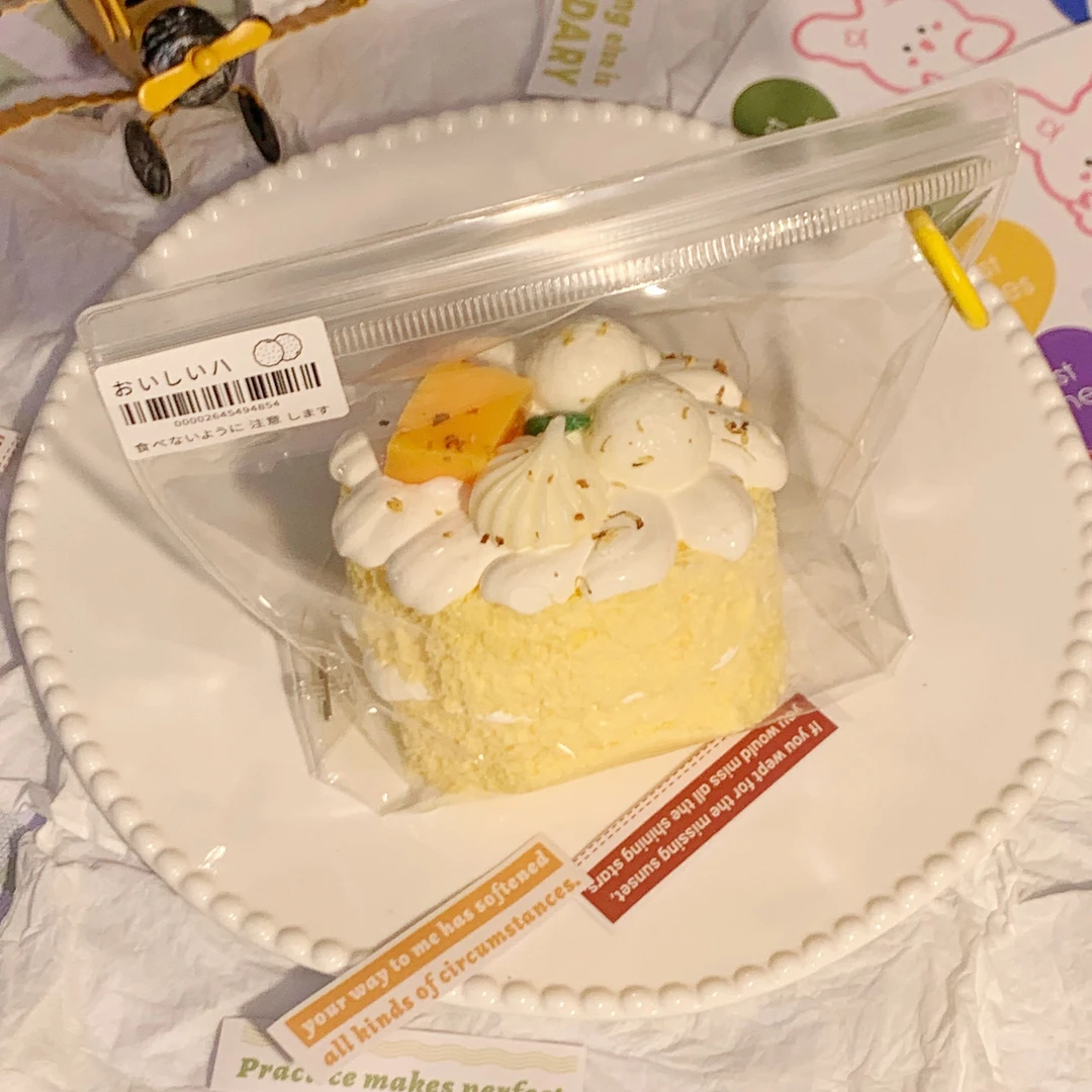 【阿塔捏】芒果桂花双层蛋糕 默认微瑕 食品级硅胶手工捏捏（干）