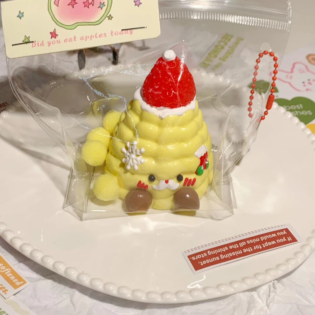 【阿塔捏】圣诞手绘白胡子玉米 默认微瑕 食品级硅胶手工捏捏（厚）