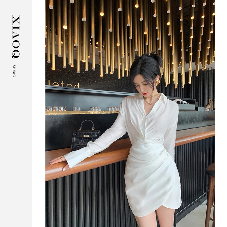 小Q家3296【请吃饭的姐姐｜优雅毫不费力 高定桑蚕丝轻奢衬衫裙】T