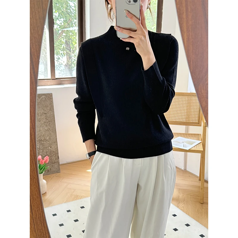 时尚百搭简约气质针织衫女 CY079黑色