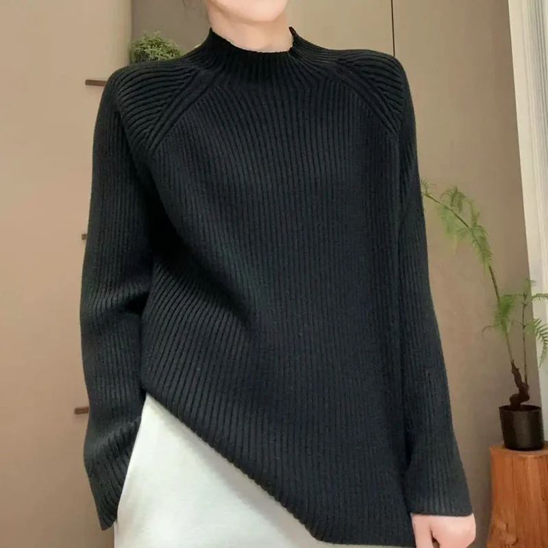 半高领套头针织衫休闲百搭打底毛衣时尚百搭上衣女