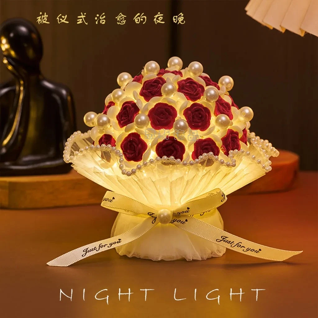 手工diy郁金香魔方小夜灯材料包创意生日礼物送女友闺蜜情人节花