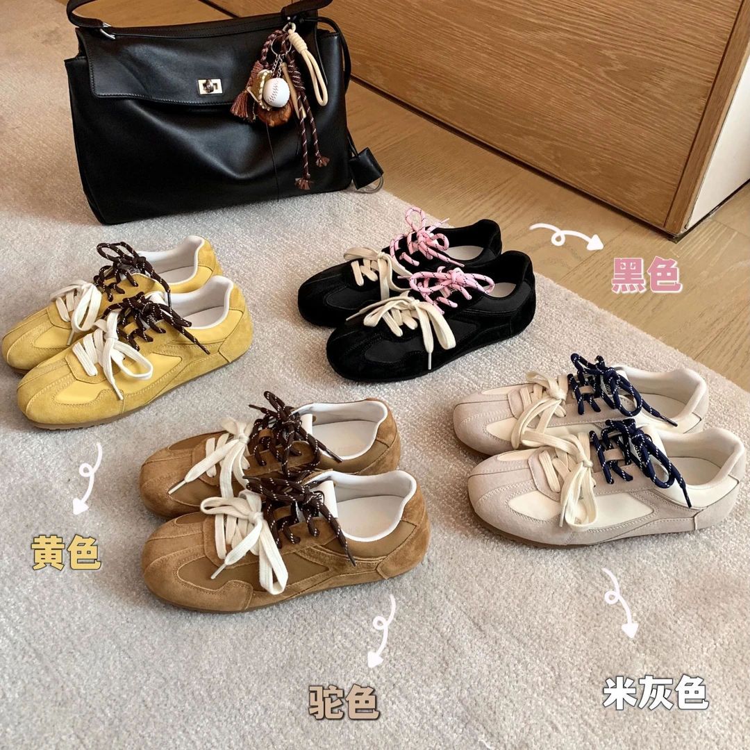 【sheii苏茵茵T】韩国女高~复古鸳鸯鞋带休闲鞋运动德训鞋E4319306