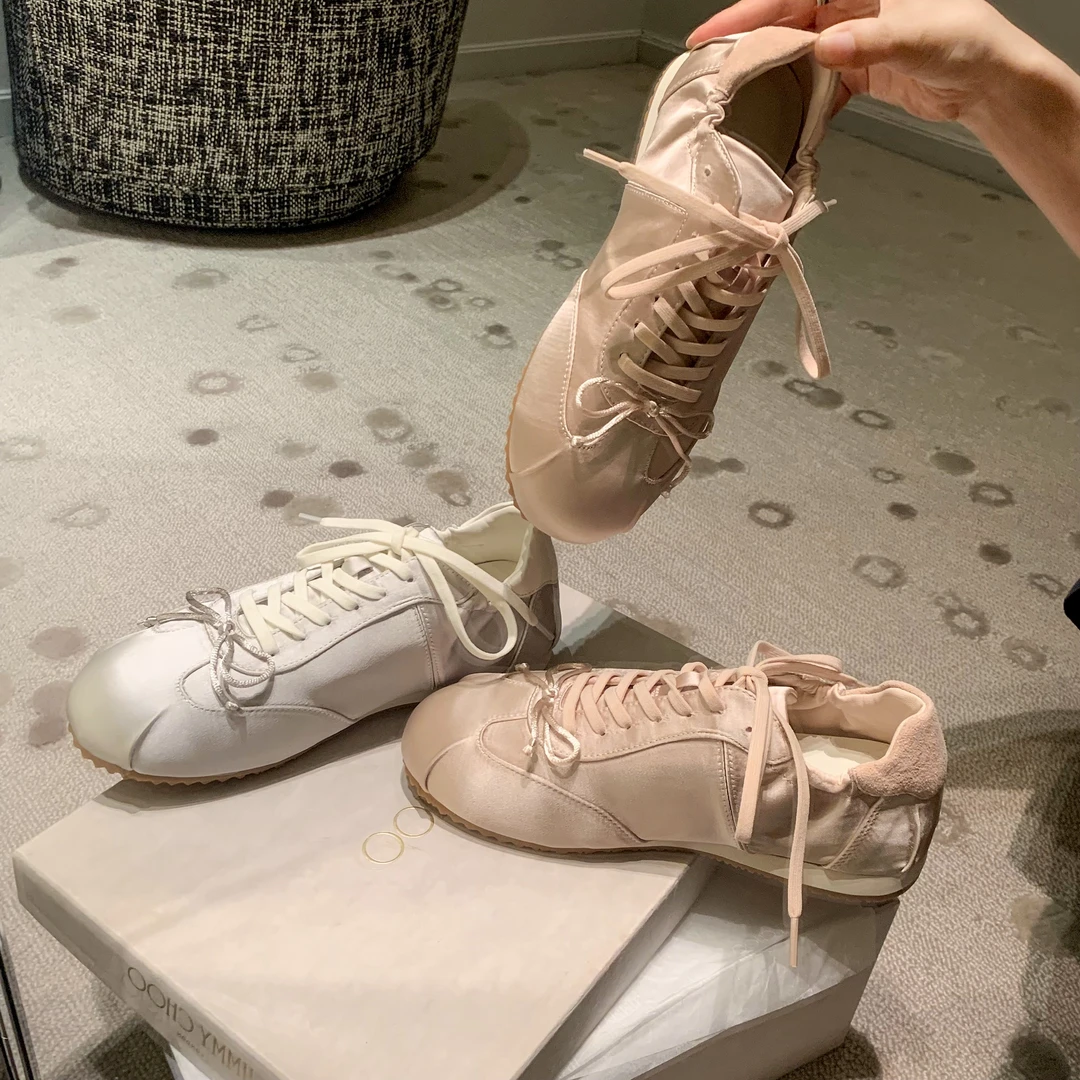 【sheii苏茵茵D】甜系芭蕾~超软绸缎蝴蝶芭蕾德训女阿甘鞋E4219009