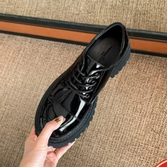 【sheii苏茵茵】伦敦博物馆~英伦风加绒厚底系带德比皮鞋女乐福鞋