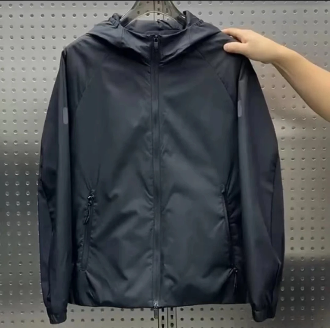 秋季爆款高端外套男士网红爆款反光条连帽防风时尚潮流夹克上衣