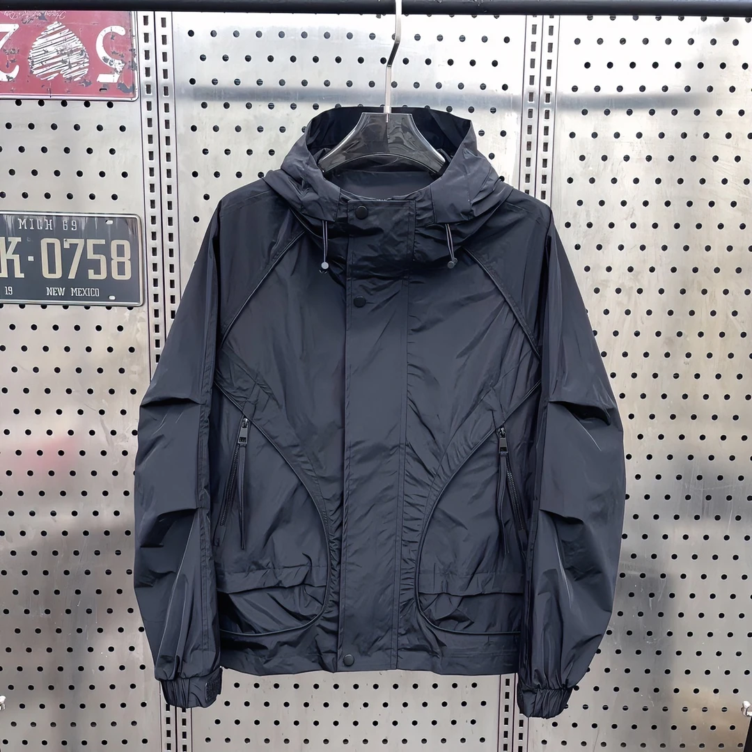 秋季新款外套保暖运动休闲连帽夹克男防风宽松百搭加棉男士外套男