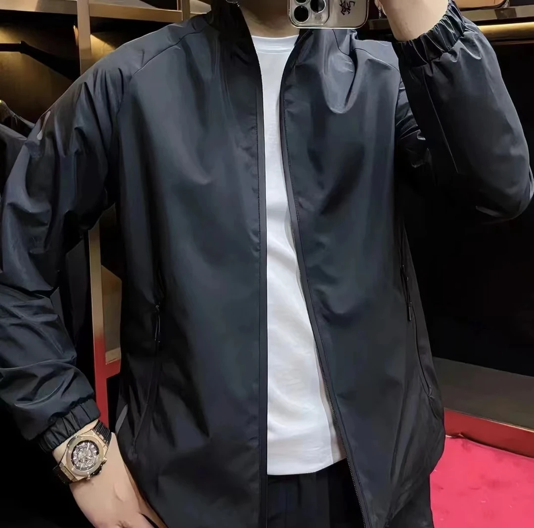 男士秋季立领夹克潮男时尚个性百搭潮牌上衣外套休闲商务潮流外搭