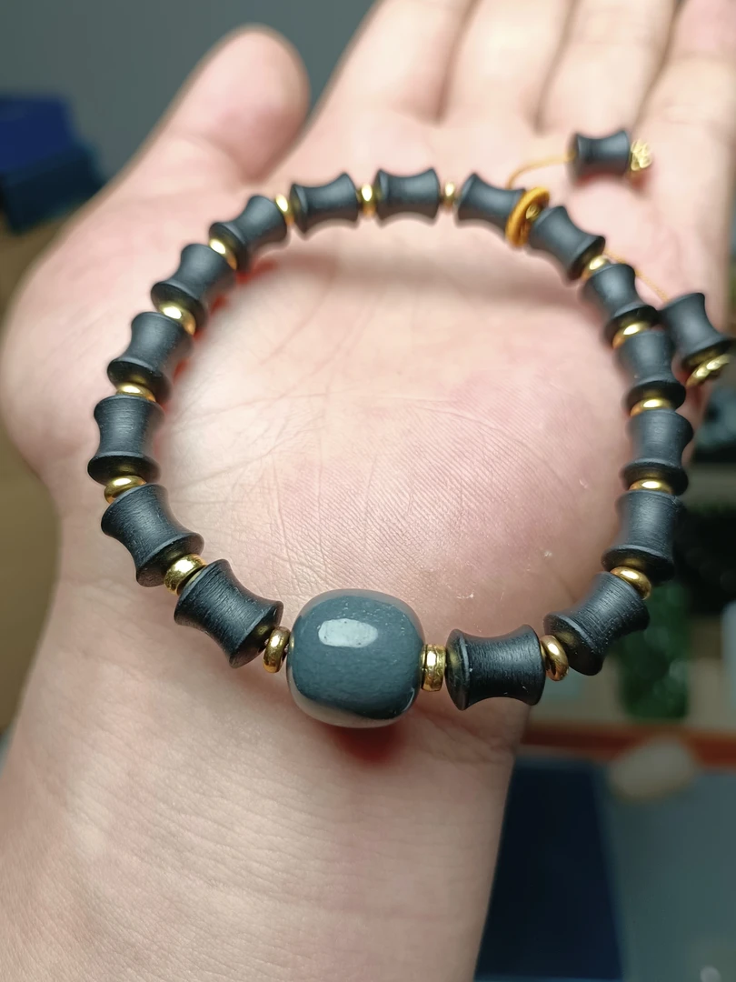 天然和田玉手链单珠老型珠男女款