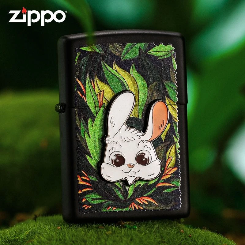 zippo打火机 林中迷兔 官方正品专用煤油防风送男友专属定制礼物