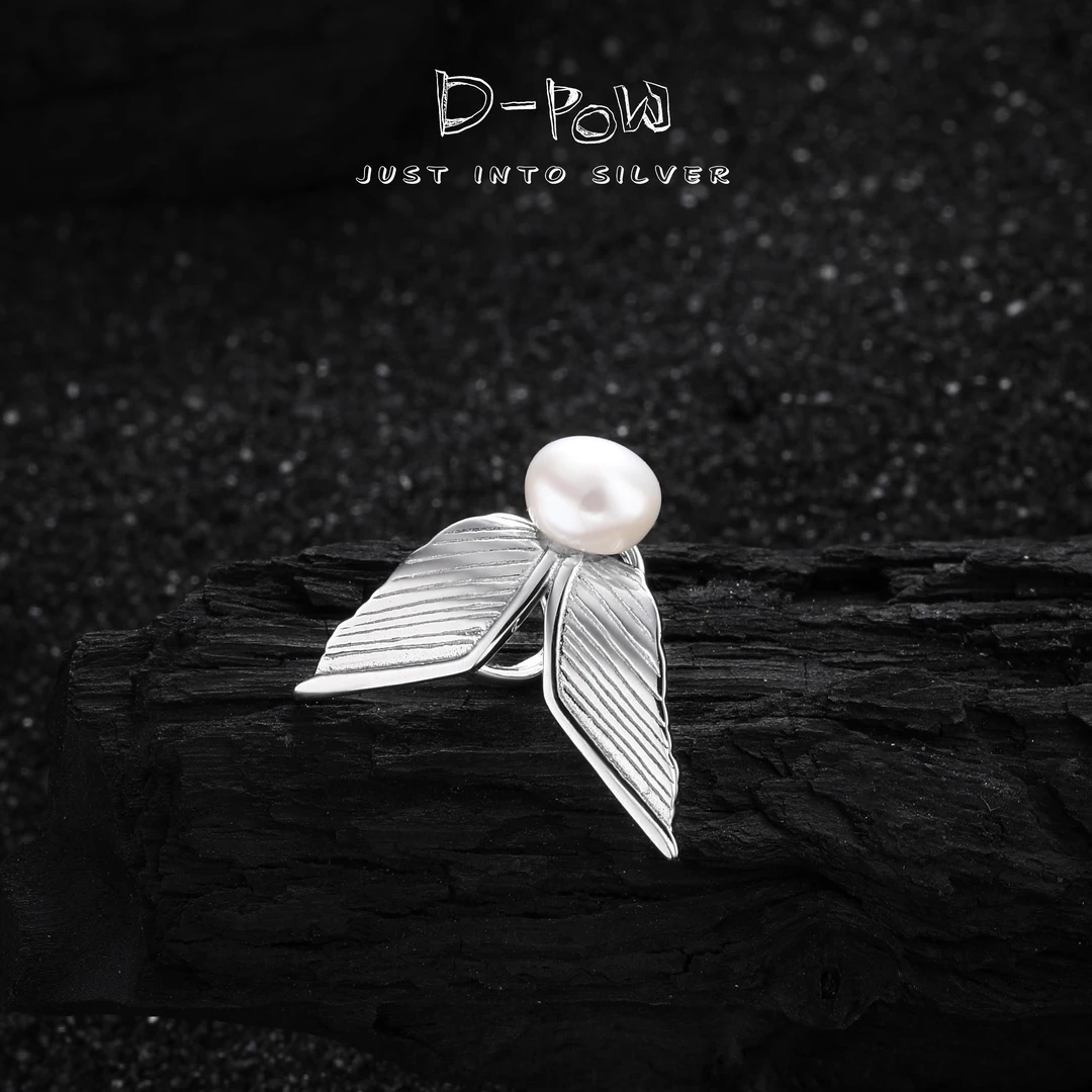 灯小炮 925银仿珍珠耳饰 蝶翼淡水耳骨夹（7428）气质轻奢百搭简约