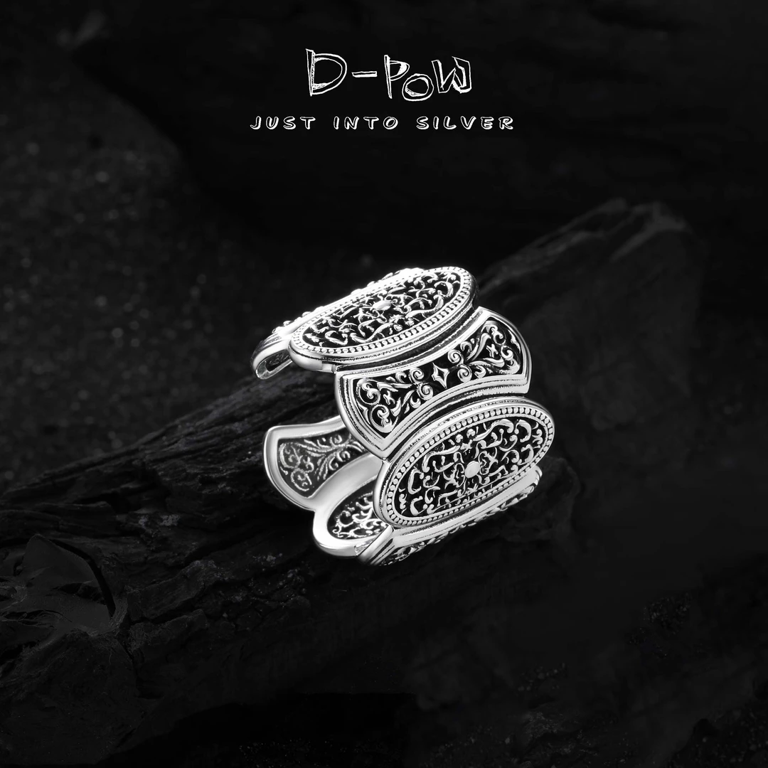 灯小炮 925银戒指 鸢尾帝国手工高定重工戒指（7123）手工气质轻奢